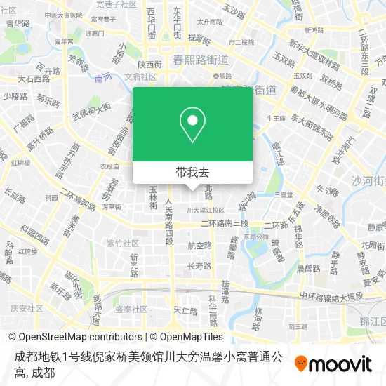 成都地铁1号线倪家桥美领馆川大旁温馨小窝普通公寓地图