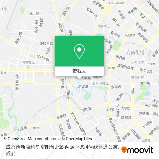 成都清新简约星空阳台北欧两居 地铁4号线普通公寓地图