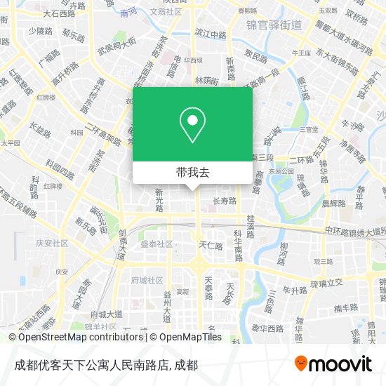 成都优客天下公寓人民南路店地图