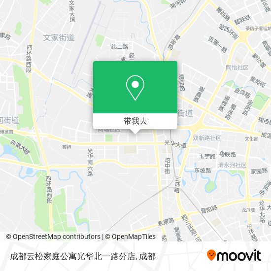 成都云松家庭公寓光华北一路分店地图