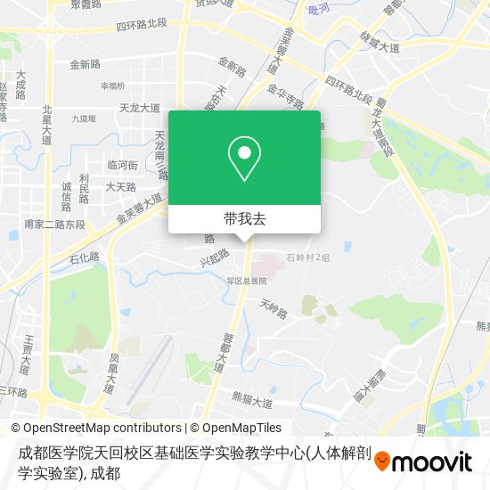 成都医学院天回校区基础医学实验教学中心(人体解剖学实验室)地图