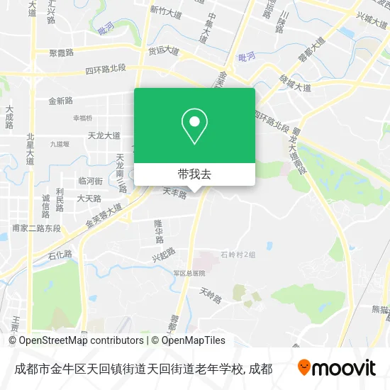 成都市金牛区天回镇街道天回街道老年学校地图