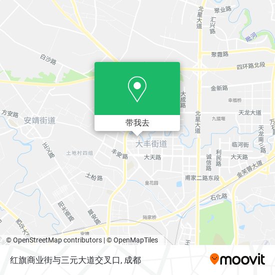 红旗商业街与三元大道交叉口地图