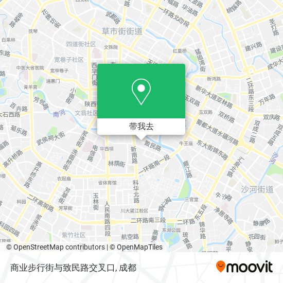 商业步行街与致民路交叉口地图