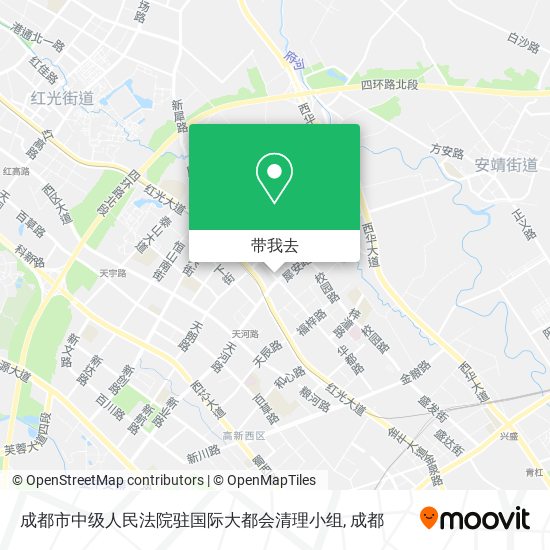 成都市中级人民法院驻国际大都会清理小组地图