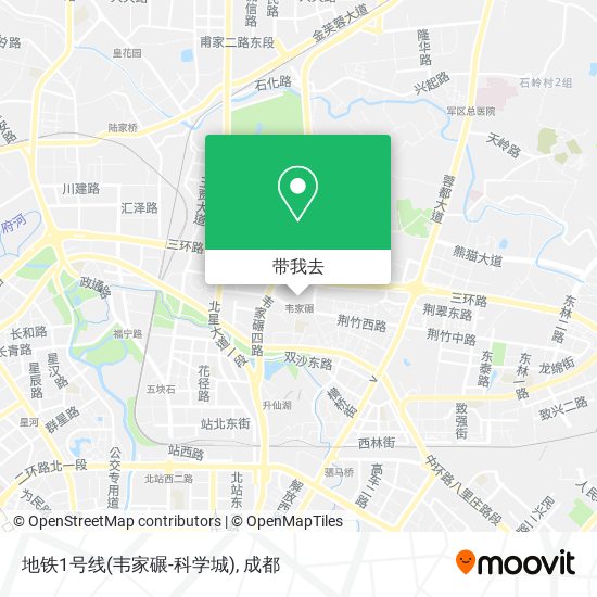 地铁1号线(韦家碾-科学城)地图