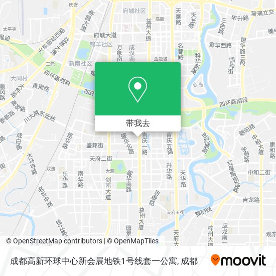 成都高新环球中心新会展地铁1号线套一公寓地图