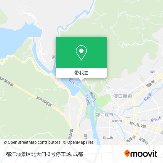 都江堰景区北大门-3号停车场地图