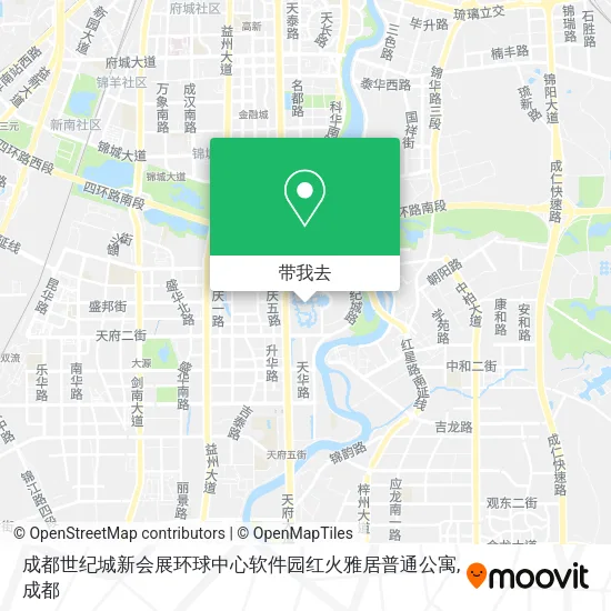 成都世纪城新会展环球中心软件园红火雅居普通公寓地图