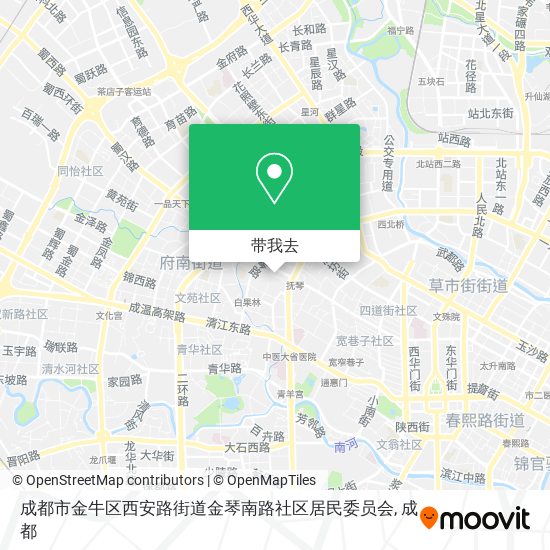 成都市金牛区西安路街道金琴南路社区居民委员会地图
