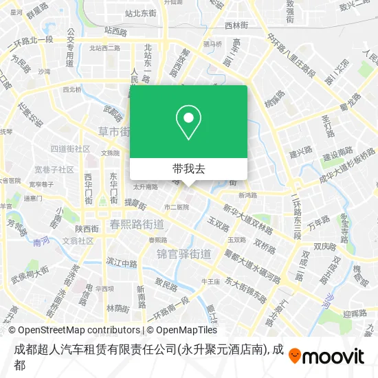成都超人汽车租赁有限责任公司(永升聚元酒店南)地图