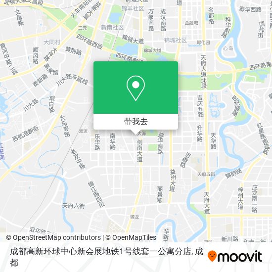 成都高新环球中心新会展地铁1号线套一公寓分店地图