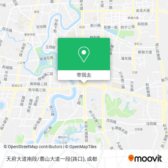 天府大道南段/麓山大道一段(路口)地图