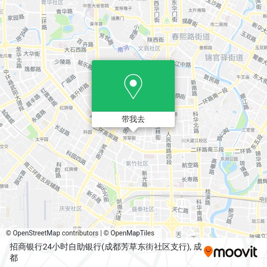 招商银行24小时自助银行(成都芳草东街社区支行)地图