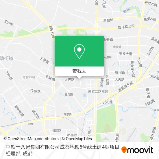 中铁十八局集团有限公司成都地铁5号线土建4标项目经理部地图
