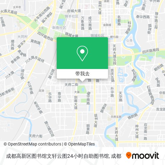 成都高新区图书馆文轩云图24小时自助图书馆地图