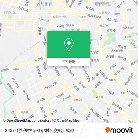 343路(胜利桥街-红砂村公交站)地图