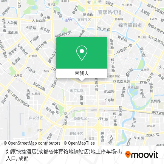 如家快捷酒店(成都省体育馆地铁站店)地上停车场-出入口地图
