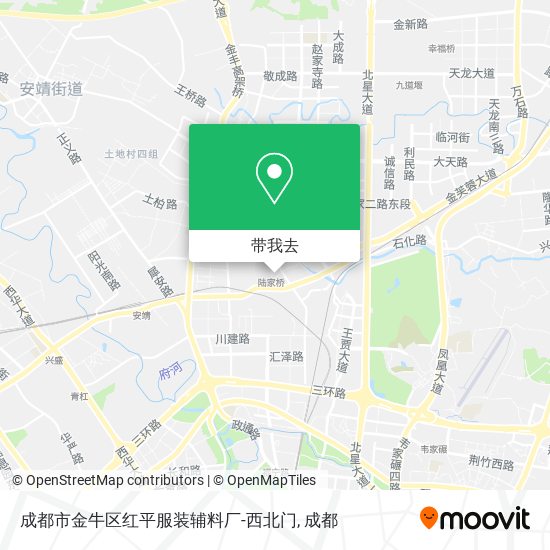 成都市金牛区红平服装辅料厂-西北门地图