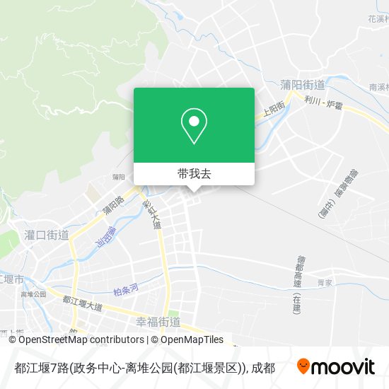 都江堰7路(政务中心-离堆公园(都江堰景区))地图