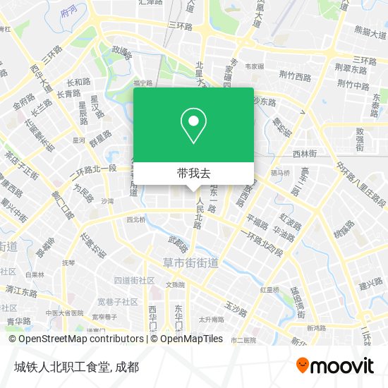 城铁人北职工食堂地图