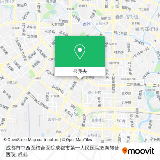 成都市中西医结合医院成都市第一人民医院双向转诊医院地图
