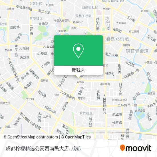 成都柠檬精选公寓西南民大店地图