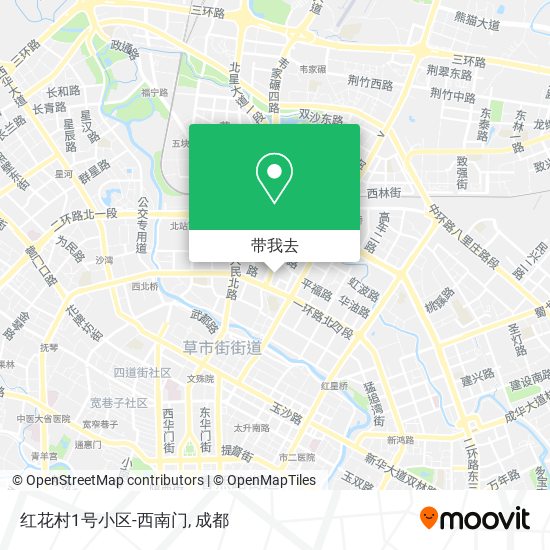 红花村1号小区-西南门地图