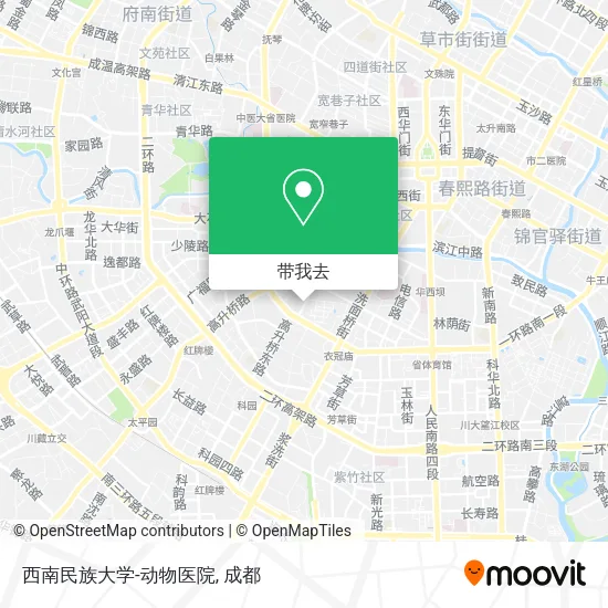 西南民族大学-动物医院地图