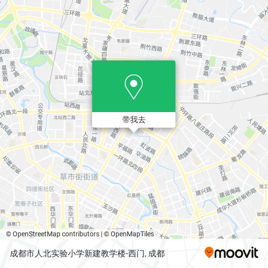 成都市人北实验小学新建教学楼-西门地图