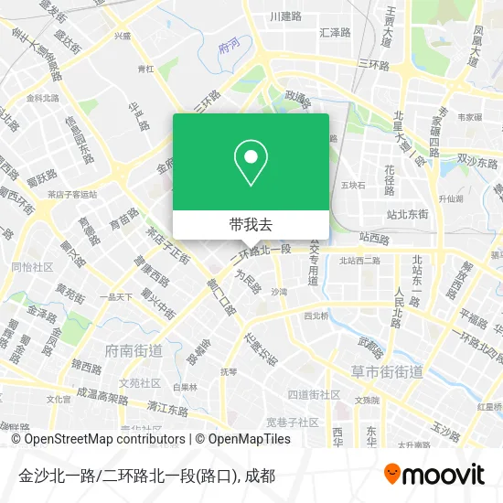 金沙北一路/二环路北一段(路口)地图