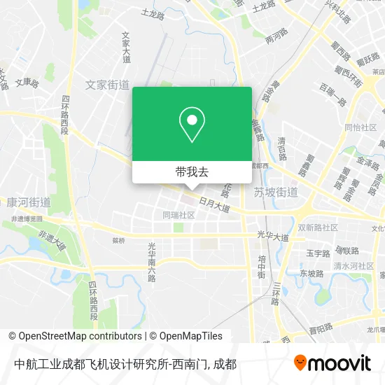 中航工业成都飞机设计研究所-西南门地图