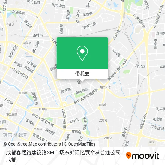 成都春熙路建设路SM广场东郊记忆宽窄巷普通公寓地图