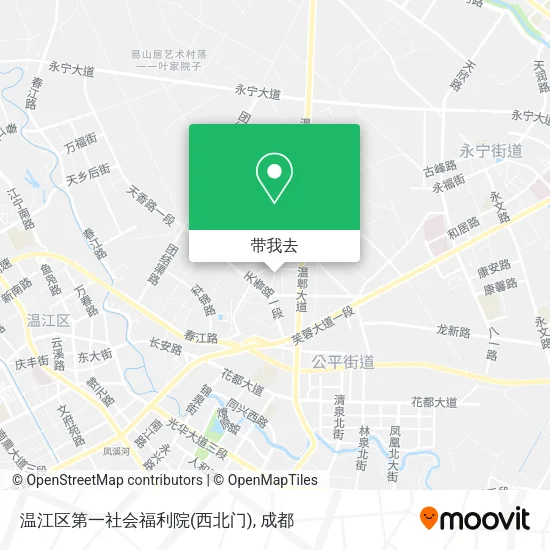温江区第一社会福利院(西北门)地图