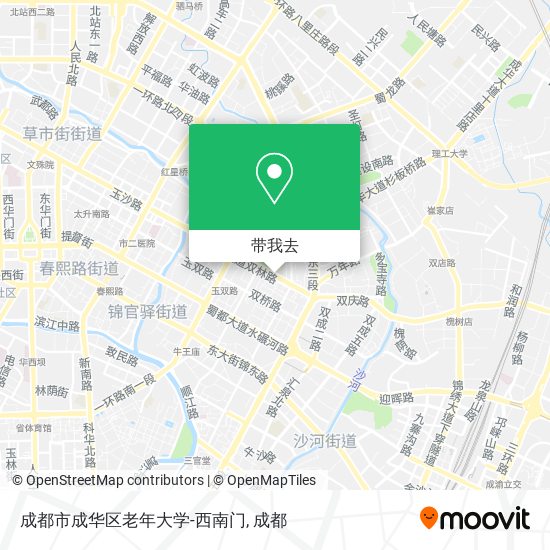 成都市成华区老年大学-西南门地图
