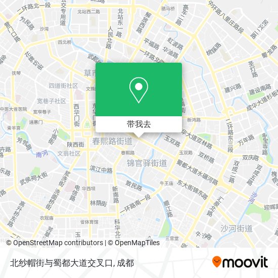 北纱帽街与蜀都大道交叉口地图