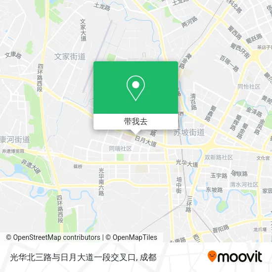 光华北三路与日月大道一段交叉口地图