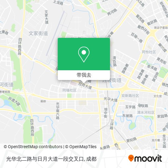 光华北二路与日月大道一段交叉口地图