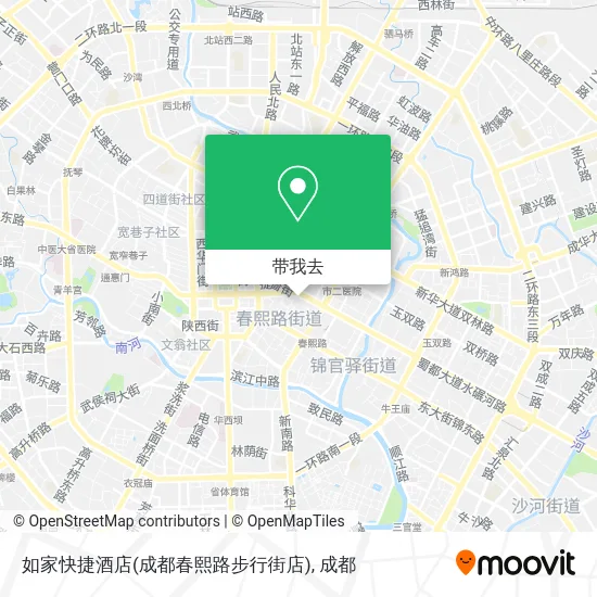 如家快捷酒店(成都春熙路步行街店)地图