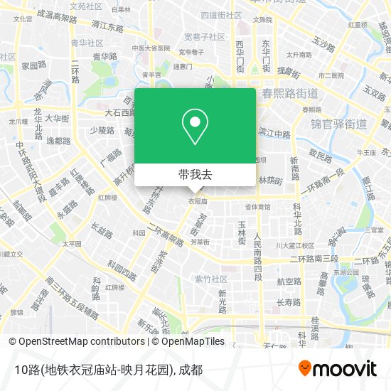 10路(地铁衣冠庙站-映月花园)地图