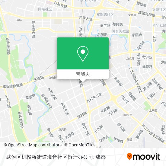 武侯区机投桥街道潮音社区拆迁办公司地图