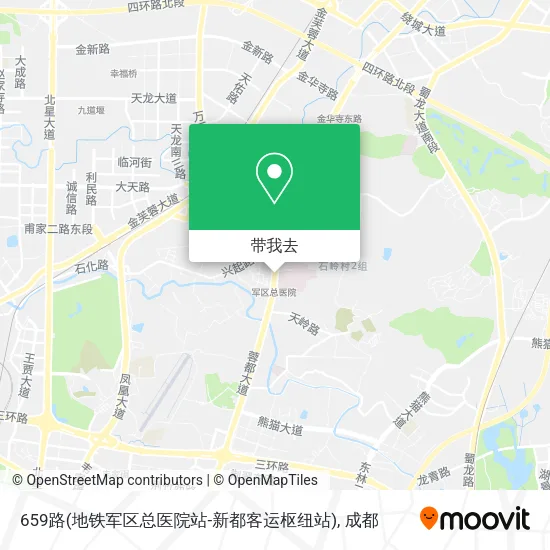 659路(地铁军区总医院站-新都客运枢纽站)地图