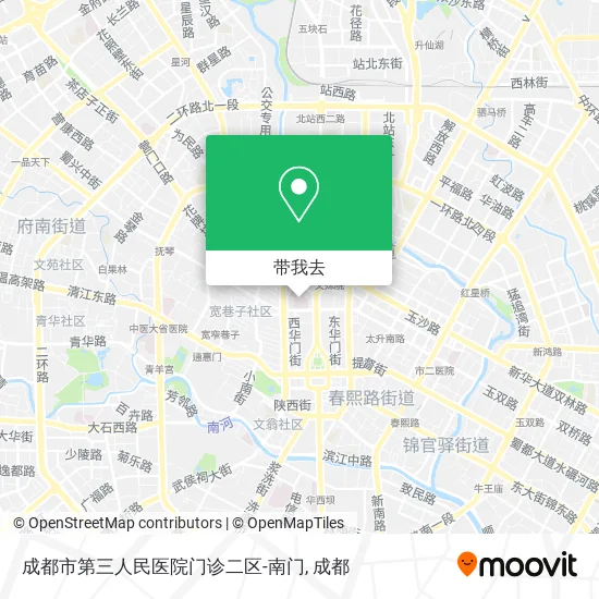 成都市第三人民医院门诊二区-南门地图