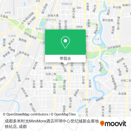 成都多米时光MiniMore酒店环球中心世纪城新会展地铁站店地图