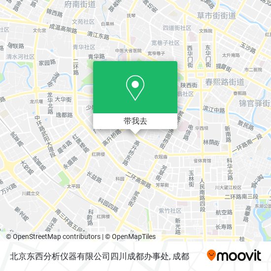 北京东西分析仪器有限公司四川成都办事处地图