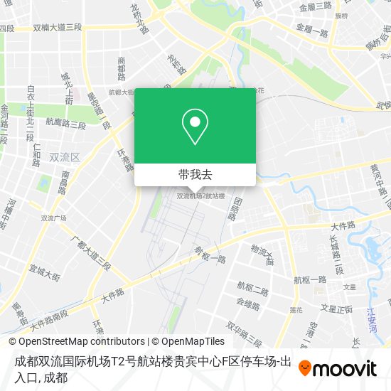 成都双流国际机场T2号航站楼贵宾中心F区停车场-出入口地图