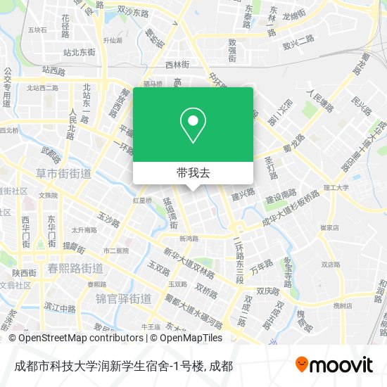 成都市科技大学润新学生宿舍-1号楼地图