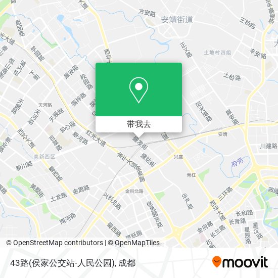 43路(侯家公交站-人民公园)地图