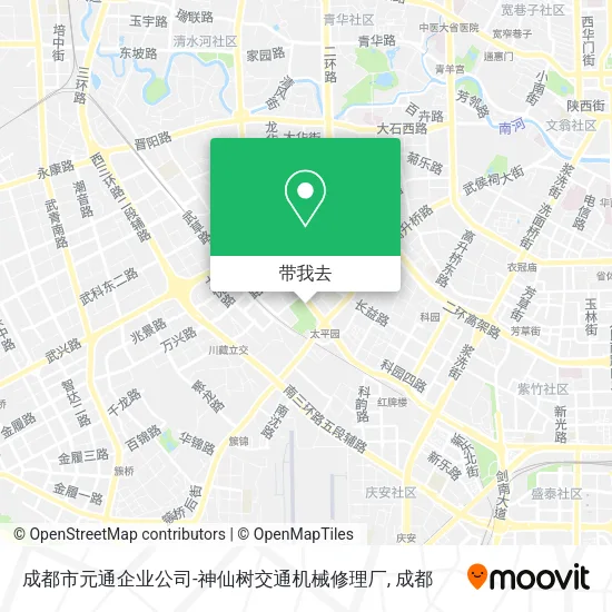 成都市元通企业公司-神仙树交通机械修理厂地图