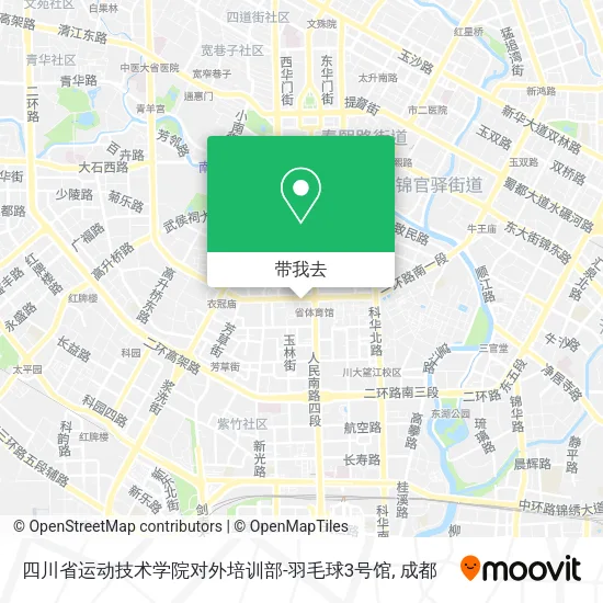 四川省运动技术学院对外培训部-羽毛球3号馆地图
